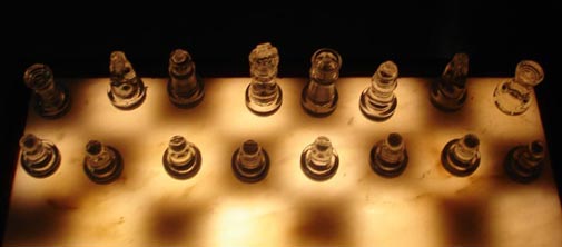 Illuminated Onyx Stone Chess Sets