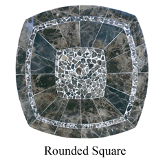 round square stone tables